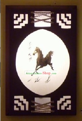 中国の伝統的なウッドとパーチメントシーリングランタン - 馬の勝利スピーディー成功