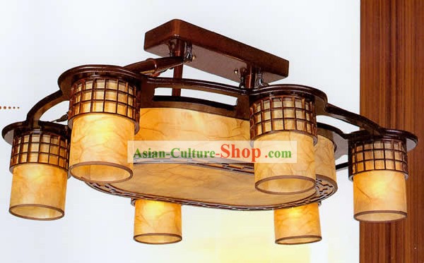 33インチの長さ大中国の古典シープスキンと木製の天井のランタン