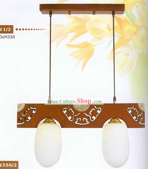 Chinese Traditional Hand Made Wooden Hanging Lantern with Hand Carved Vein