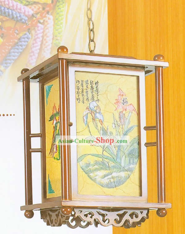 伝統的塗料 - 中国古典の手は木製ハンギングランタンメイド