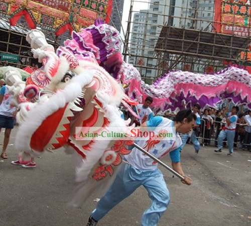 Верховный Китайский традиционный Большой классический овечьей шерсти Dragon Dance оборудование Комплекте (фиолетовый)