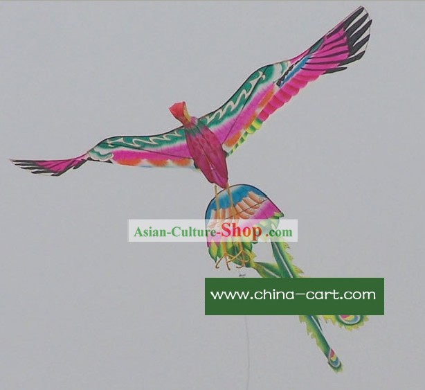 Large Chinese Traditional Hand Made and Painted Phoenix Kite