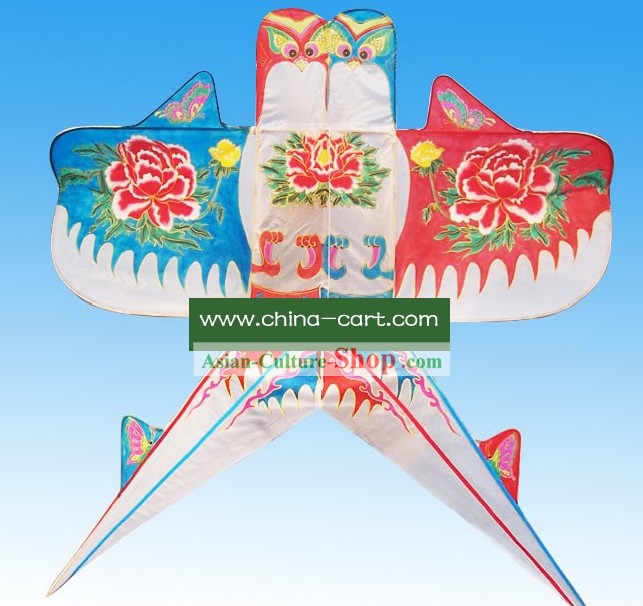 Chinese Classical Hand Painted and Made Kite - Fly Win to Win Double Swallows