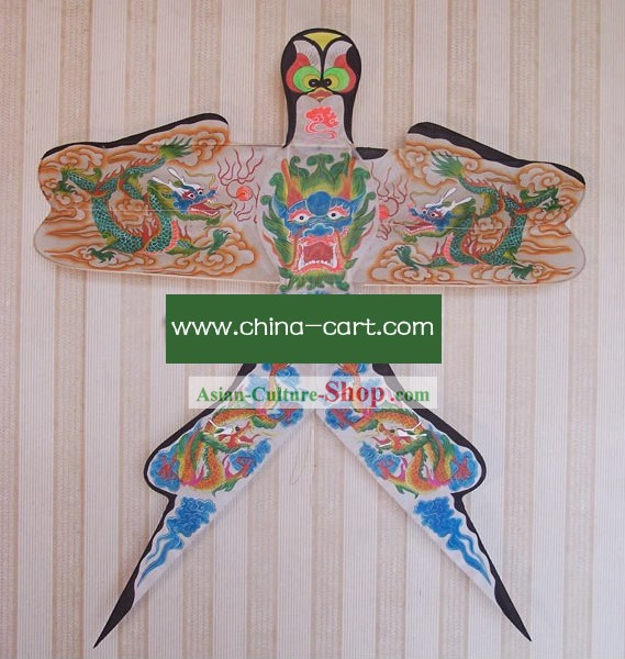 Chinese Classical Hand Painted and Made Swallow Kite - Five Dragons
