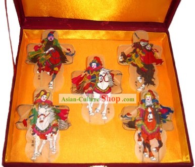 Chinese Classical Hand Painted and Made 5 Kite - Five Generals