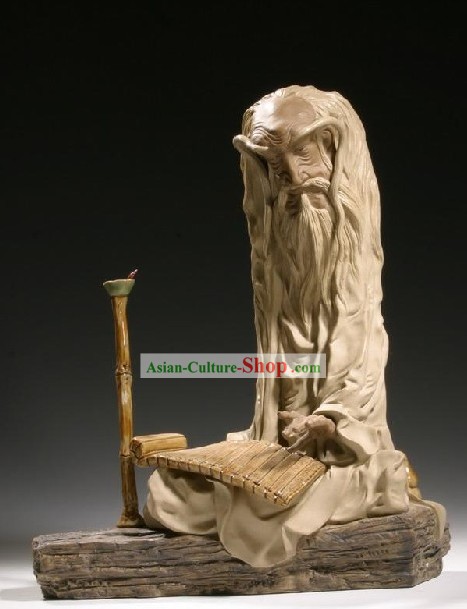 Chinois classique Shiwan Statue Collection des Arts Céramiques - Lecture