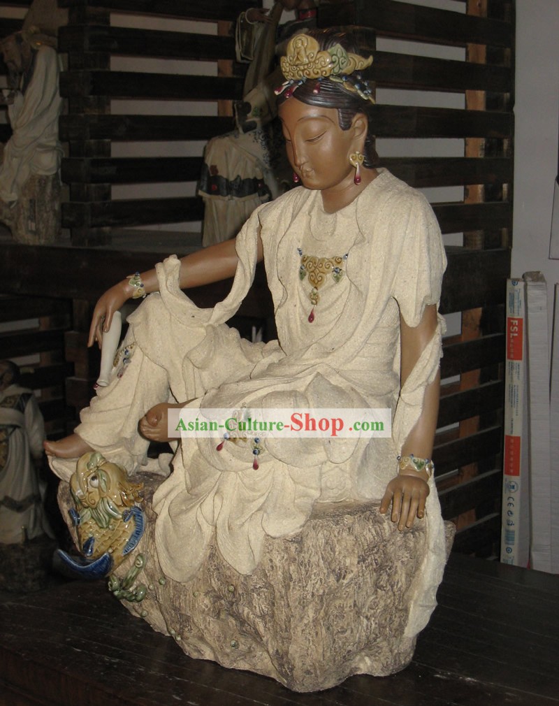 Chinois classique Shiwan Collection Statue Céramique - Kwan-yin