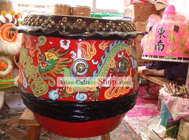 Hand Painted Dragon Drum and Drumsticks Set/Lion Dance Drum Set/Dragon Dance Drum Set