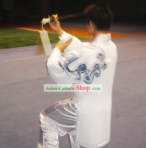 Chinês Tradicional Tai Chi Kung Fu Bordados Nuvem conjunto uniforme de desempenho