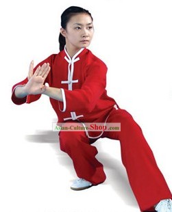 Chinese Traditional Silk and Cotton Kung Fu Uniform for Women