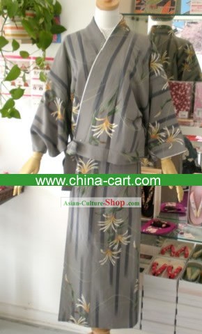Traditional古代グラス日本の着物のハンドバッグと下駄フルセット