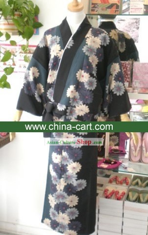 Antichi Kimono tradizionale borsa floreale giapponese e Geta Set completo