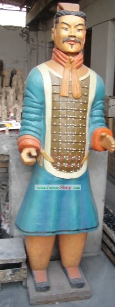 73 Zoll Real Size Colored chinesischen Terrakotta-Krieger Statue - Civilian