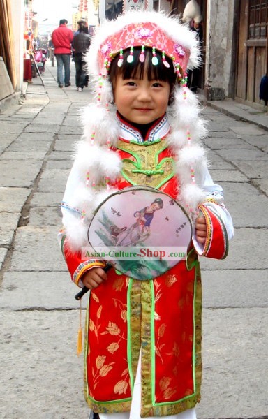 Chinese Traditional Folk Dance Costumes Complete Set for Children