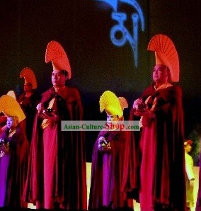 Tibetan Lama Monk Costumes and Hat Complete Set