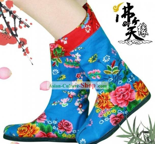 Chinois traditionnel Chaussures broderie main en tissu