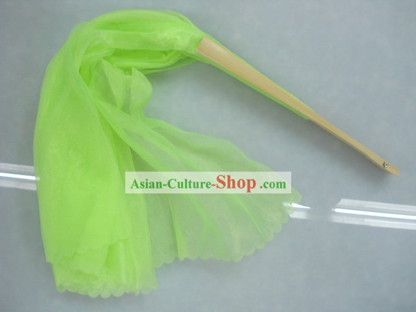 Китайский традиционный светло-зеленый танец с веером Шелковый