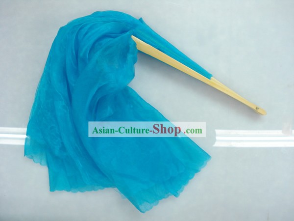 Chinese Traditional Light Blue Silk Dance Fan