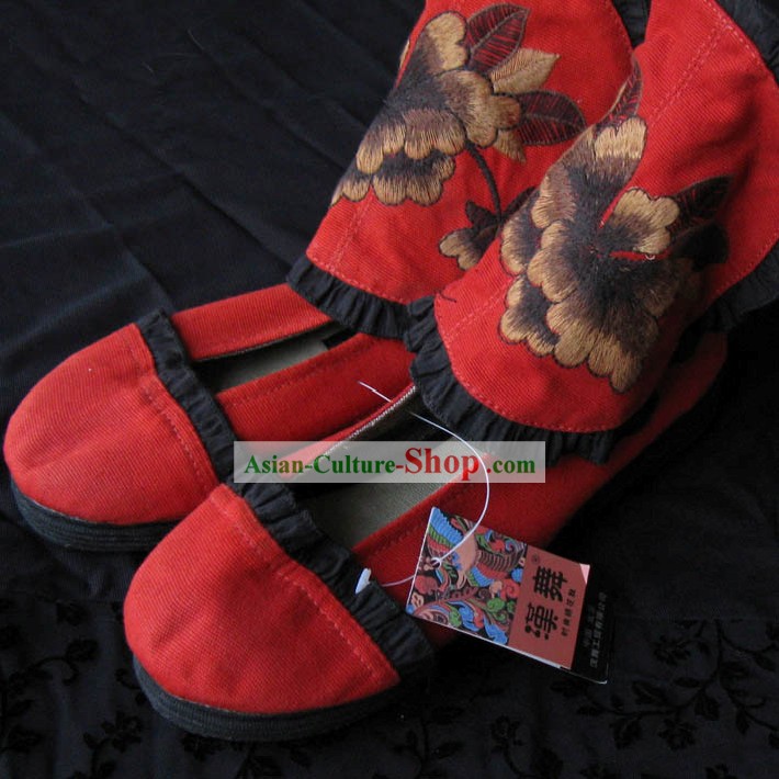 Feito à Mão Botas Cloth chineses para as Mulheres
