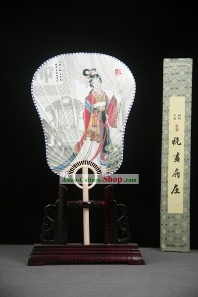 China Ancient Palace Paper Fan with Fan Base and Fan Box
