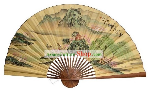 Chinese Giant Hand Painted Wall Fan - Guilin