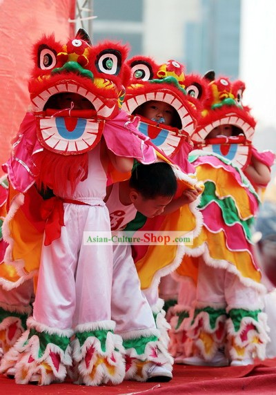Traditionelle Kids Lion Dance Kostüm und Hose Set