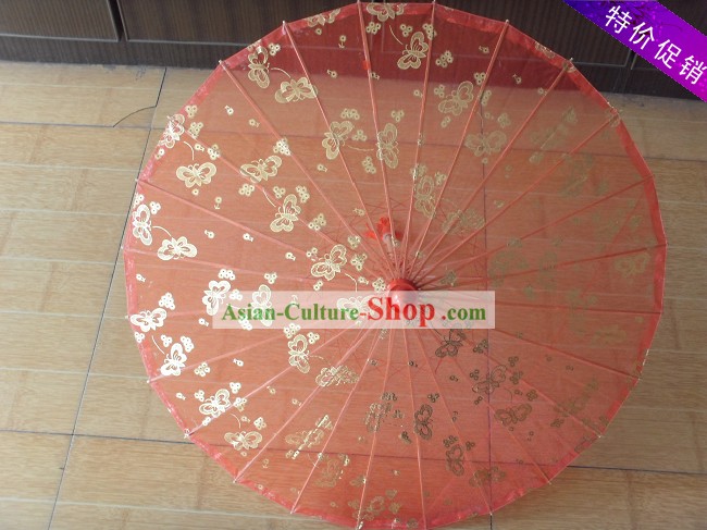 Mão chinês fez Dance Umbrella Transparent Silk