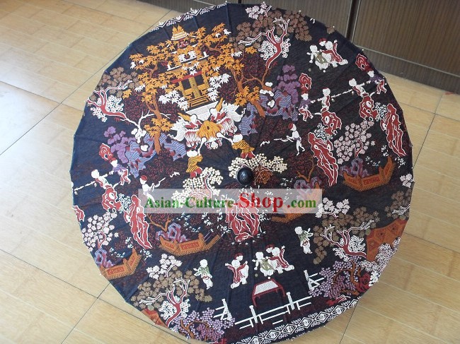Chino tradicional hecha a mano paraguas de tela