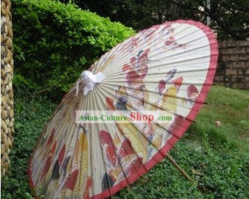 Hecho a mano japonés Cientos paraguas de papel Peces