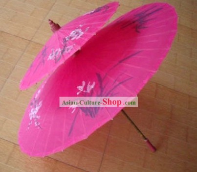 Mano China hecha y pintada en dos capas de seda de la boda romántica Paraguas/Sombrillas 1