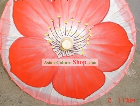 Chino clásico Flor Roja Paraguas Danza de la Seda