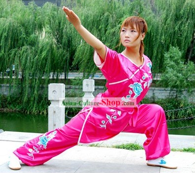 女性のための中国の伝統シルクコットンカンフーの制服