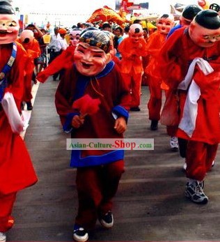 Traditional Happy Grandmother Mask and Costumes Set