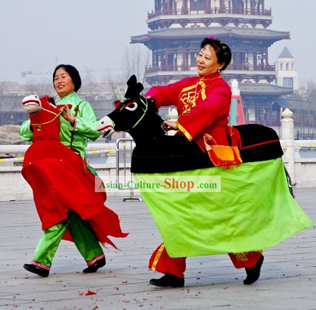 中国の伝統祝賀パレードの馬車のコスチュームコンプリートセット