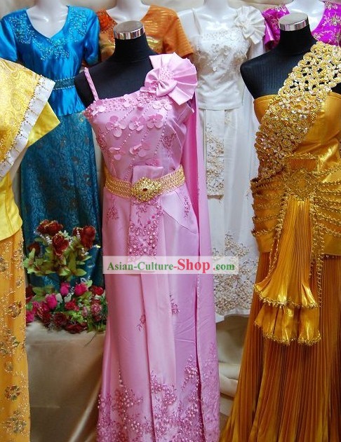 女性のための伝統的なタイ舞踊の衣装コンプリートセット