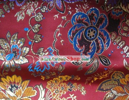 ゴールデンの花と中国の絹織物