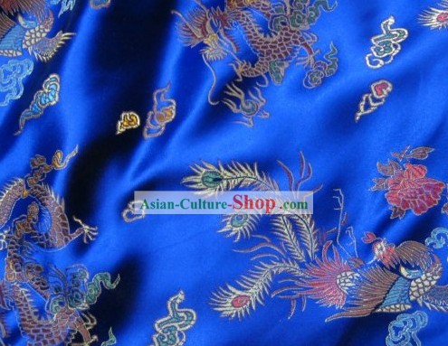 Traditional Dragon and Phoenix Chinese Brocade Fabrics