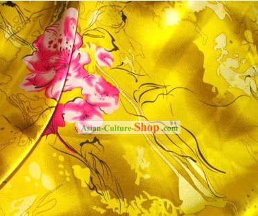 100% Pure Silk Gold Fabric
