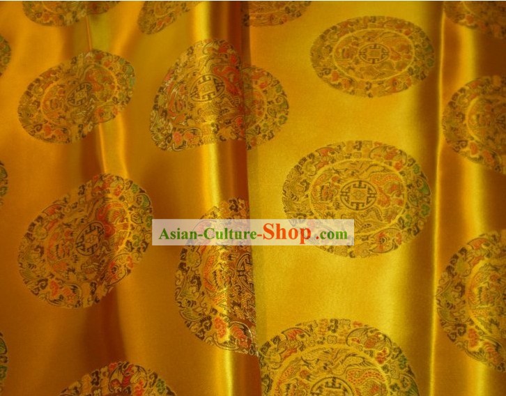 Golden Dragons Brocade Fabric