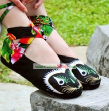 Popular Tigre Negro zapatos de tela