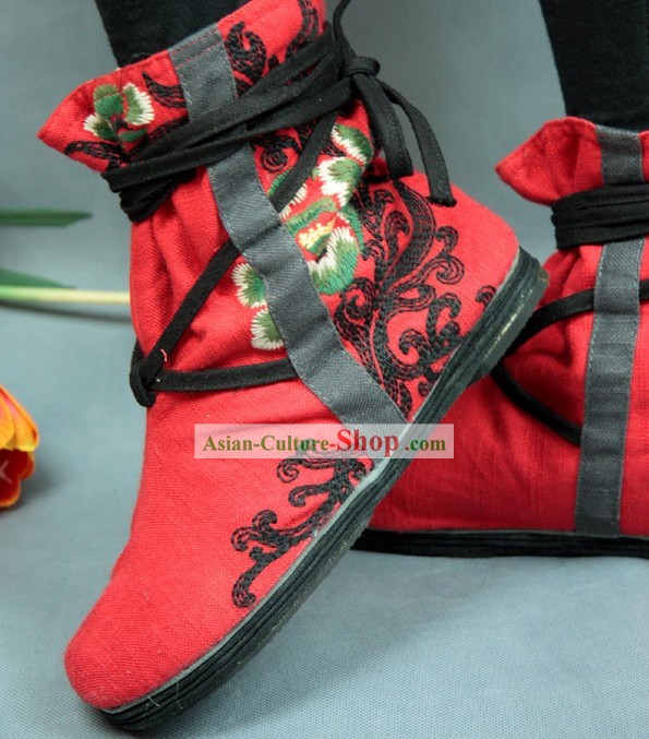 Chinesische Stickerei Boots/Handmade Red Boots