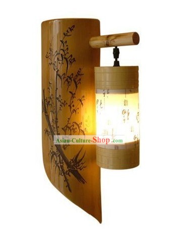 プラムブロッサム竹​​の壁ランタン塗装中国ハンド