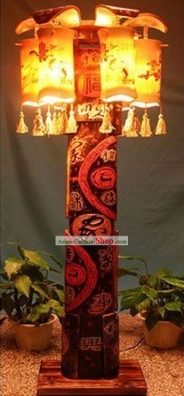 63 Inch Chinese Hand Made Bamboo Floor Lantern