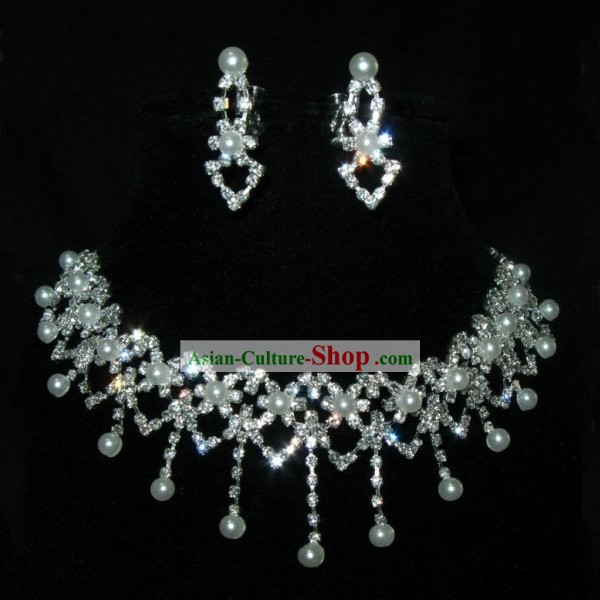 Necklace and Earrings Chinese Wedding Jewelry Set