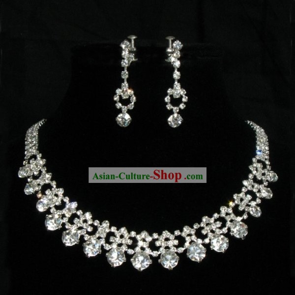Necklace and Earrings Chinese Wedding Jewelry Set