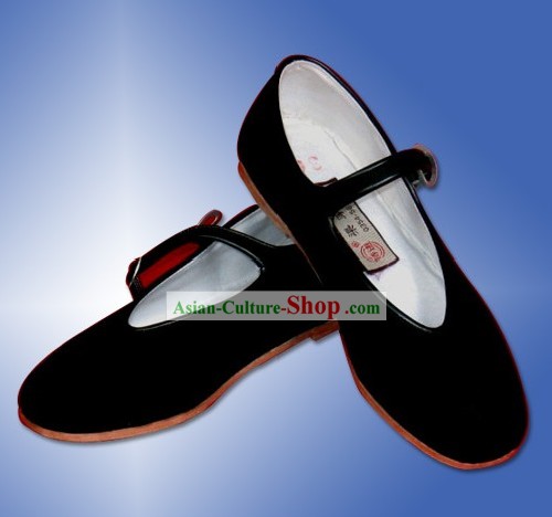 Tradicional china zapatos hechos a mano de tela Negro