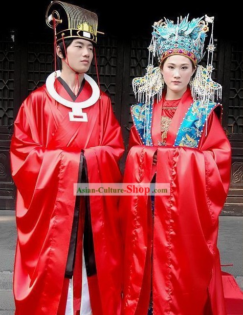 Supreme chinesischen Antike Hochzeit Outfit und Crown 2 Komplettsets