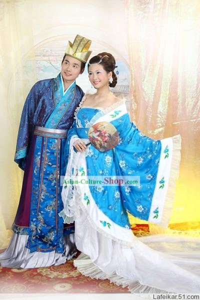 Chinesische antike Hochzeitstag Kleider 2 Complete Sets