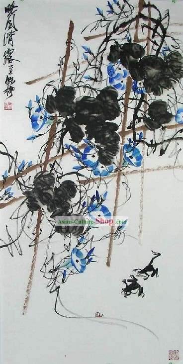 Chinese Paintings of Morning Glory by Ye Liu