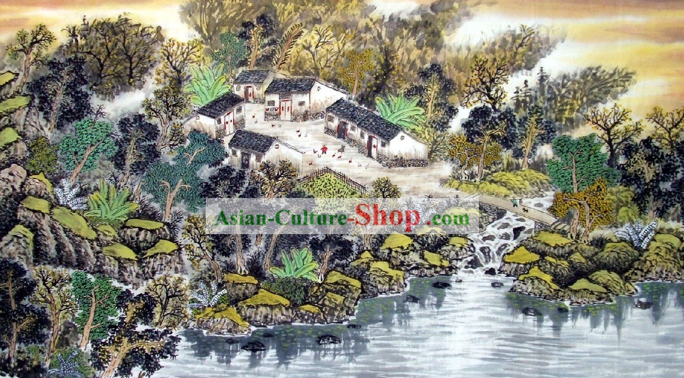 Chinese Landscape Painting - Peace Village